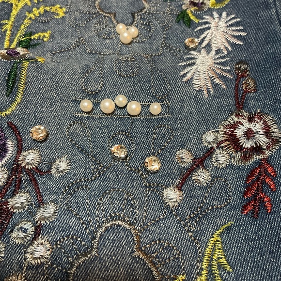 NWOT K. Jordan embroidered skinny jeans size 10 - Picture 4 of 8